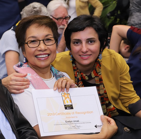 Evelyn Umali and Moones Mansoubi from the Welcome Centre